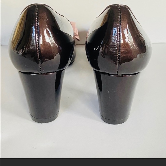 Lanvin metallic deep brown patent pump with bow - Picture 4 of 6